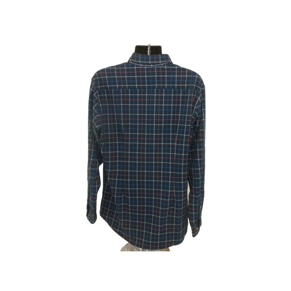 Mizzen + Main Leeward Shirt Mens XL Blue Plaid Trim Fit Button Down Long Sleeve - Picture 7 of 13